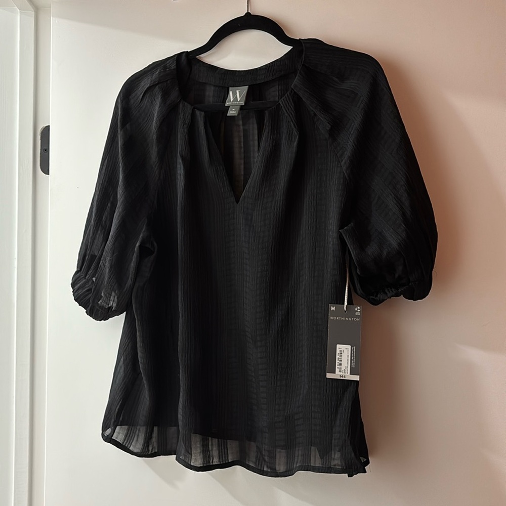 Worthington Black Blouse - Medium